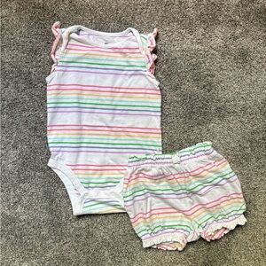 3/$15 GAP colorful stripes bodysuit and shorts set